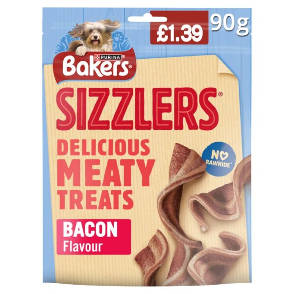 BAKERS Sizzlers Bacon Dog Treats 90g PMP 90g × 6 × 1