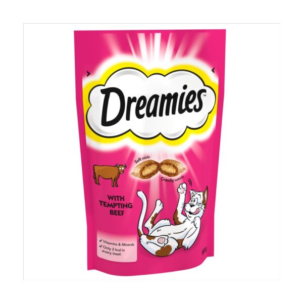 Dreamies Cat Treat Biscuits with Beef 60g 60g × 8 × 1