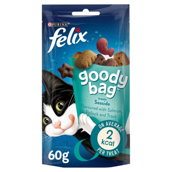 FELIX Goody Bag Seaside Salmon, Pollock and Trout Cat Treats 60g 60g × 8 × 1