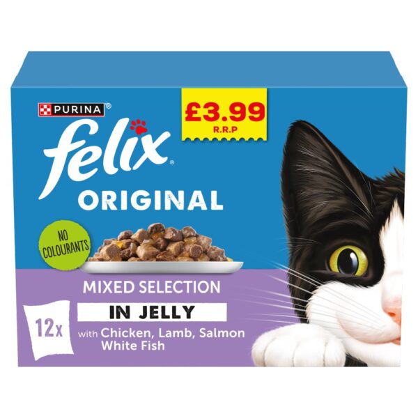 FELIX Original Mixed Selection in Jelly Wet Cat Food 12x85g PMP 85g × 4 × 1
